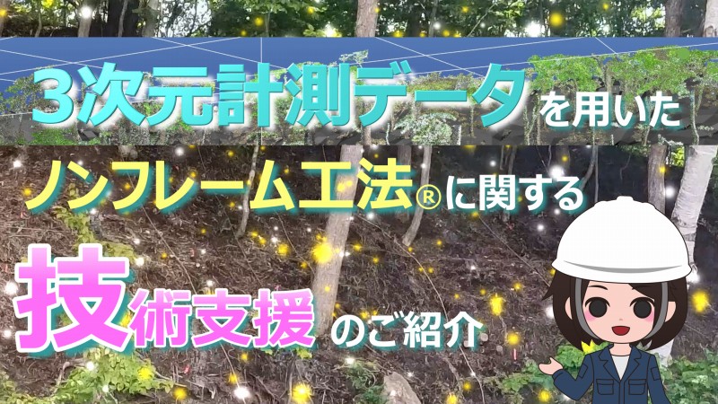 ノンフレーム工法　技術支援　3次元計測　3d